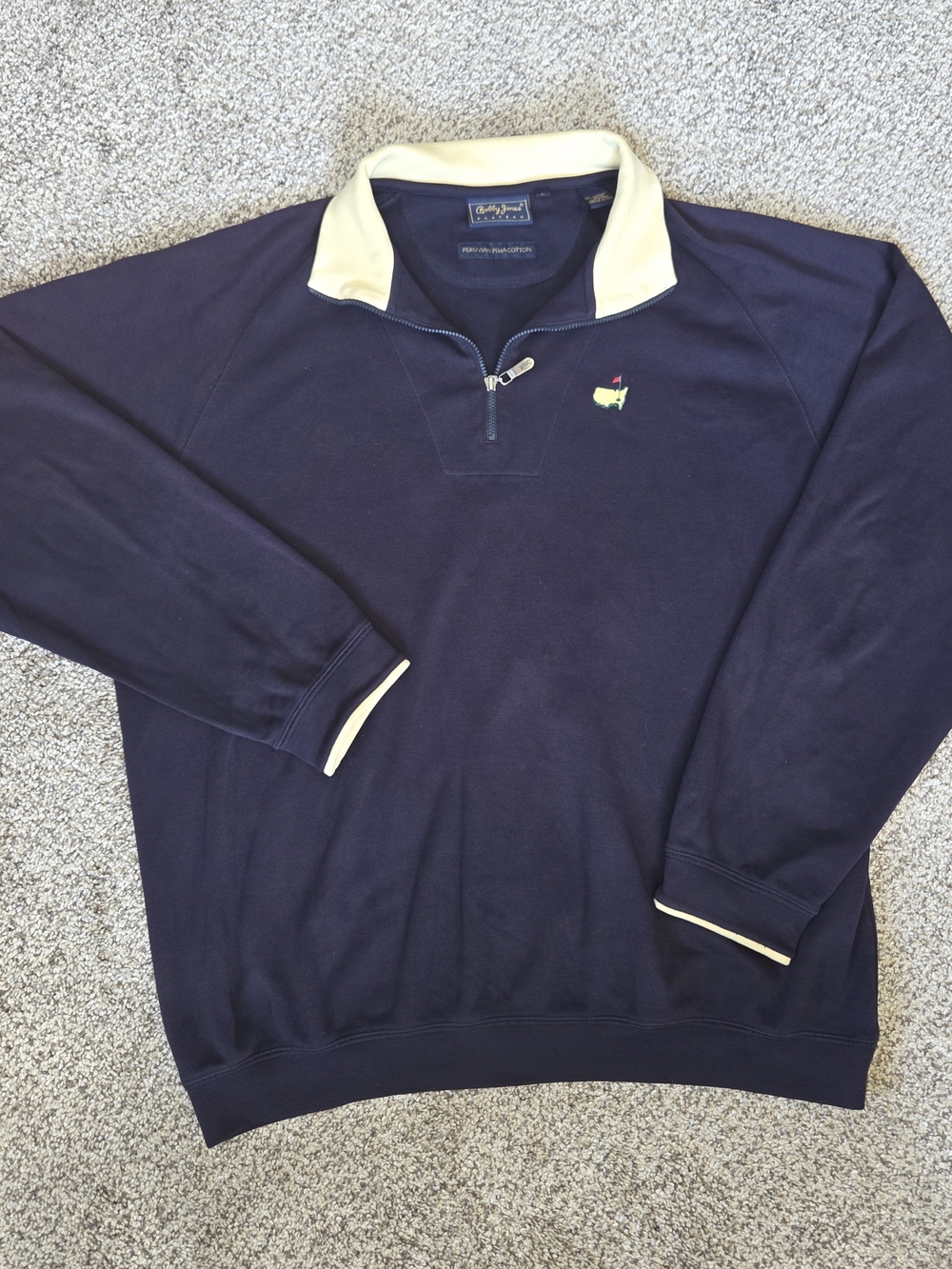 Bobby Jones Players Masters Quarter Zip Pullover Large Pima Cotton